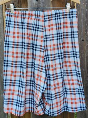Mountain Ridge Checkered Print Shorts Bermuda Lounge Shorts Size Large